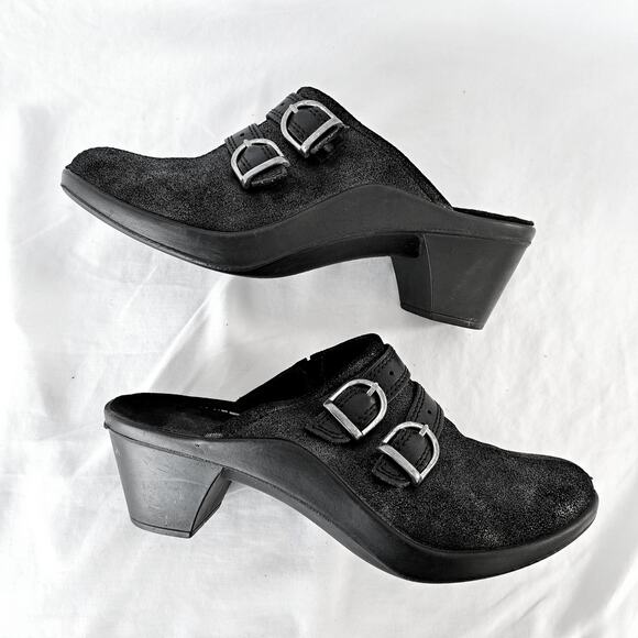 ROMIKA Mokassetta Black Comfort Mule Clog Buckle Detail Size 8 - 8.5 - Picture 2 of 9